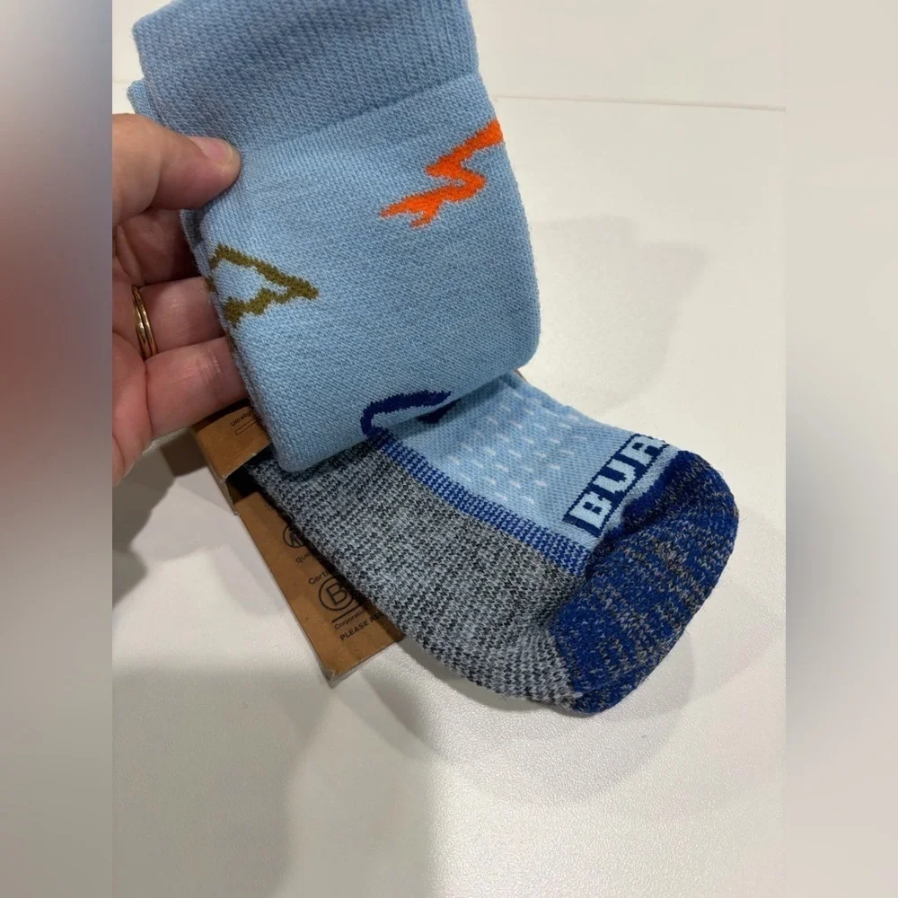 Burton Kids' Med Large Performance Midweight Socks Blue NWT M/L Ski Snowboard